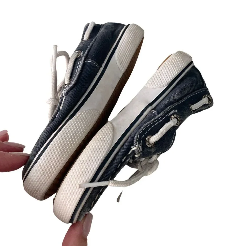 Sperry Top-Sider Kids Size 7 Halyard Slip On Boat Shoes Blue White Baby Unisex